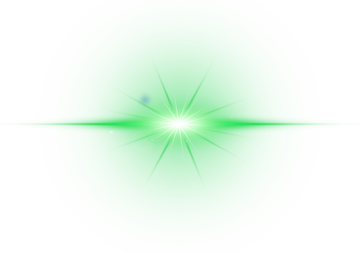 Realistic green digital glowing lens flare